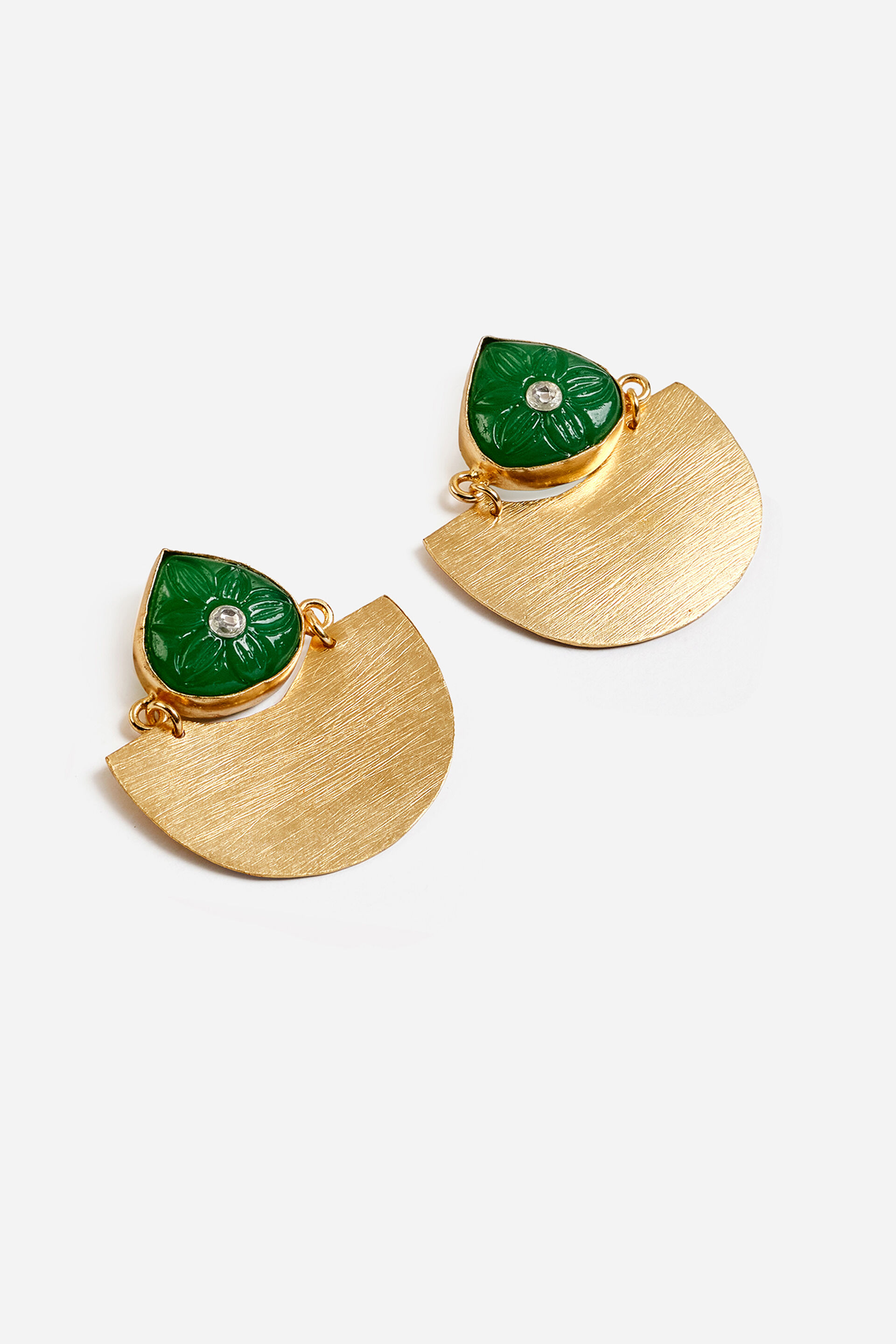 Green Mehfil Dangler Earrings, , image 2